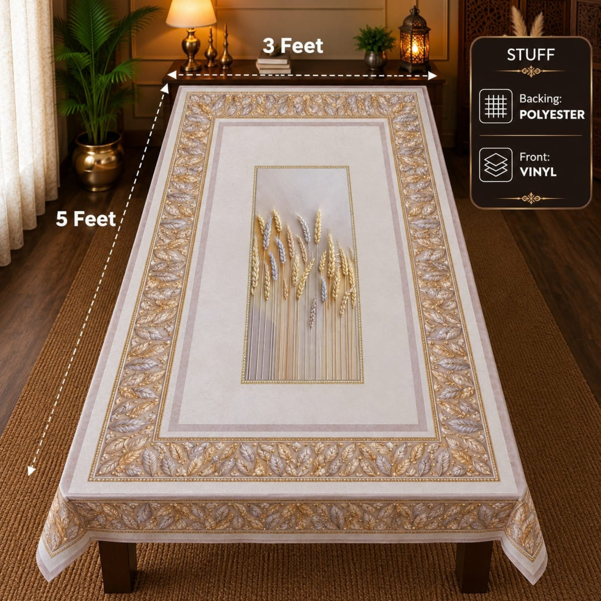 3D Floral Style Table Cover