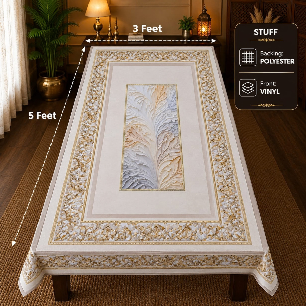 3D Floral Style Table Cloth