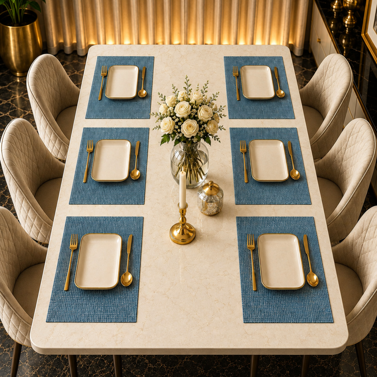 Dining Table Chatai Mats