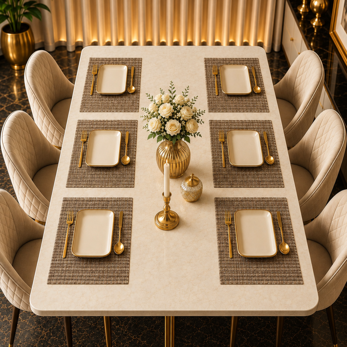 Dining Table Chatai Mats