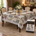 Premium Fancy Rectangle Shape Lace Border Dining Table Cloth (60×90)