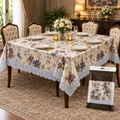Premium Fancy Rectangle Shape Lace Border Dining Table Cloth (60×90)