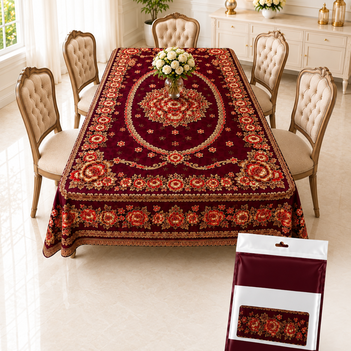 Fancy Six Seater DiningTable Cloth