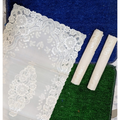 3Pc White Table Mat Set Dressing Table or Side Table